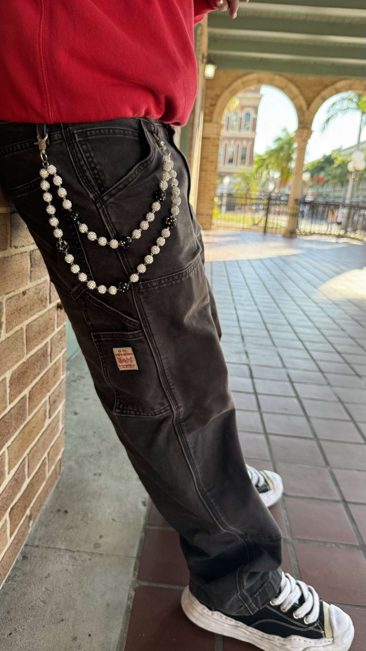 Black Rhinestone Wallet Chain