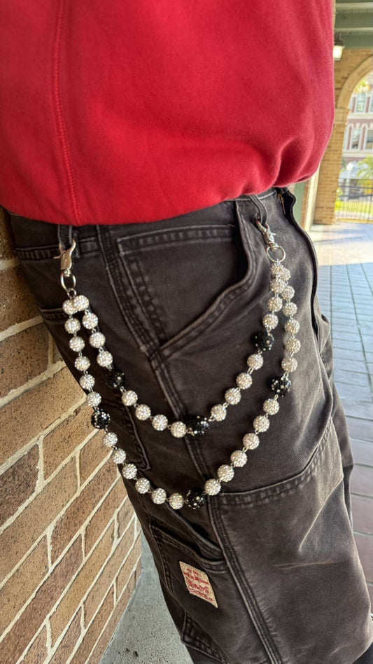 Black Rhinestone Wallet Chain